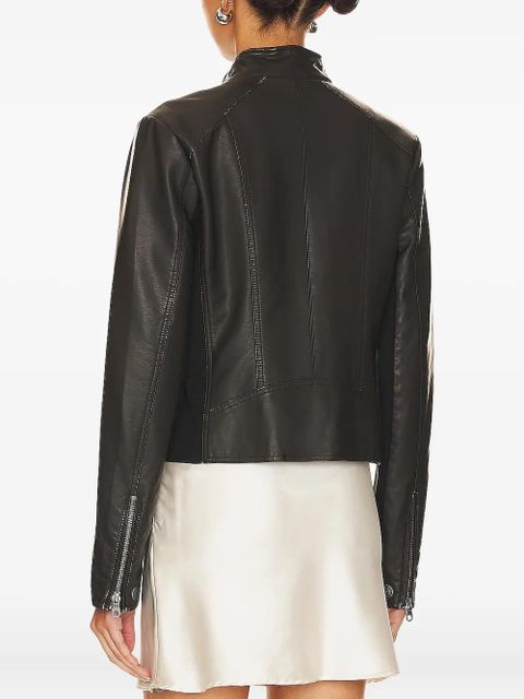 Free People zip-fastening biker jacket - Black