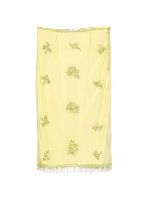 Blumarine beaded-embellishment midi skirt - Yellow - zdjęcie produktu nr 1