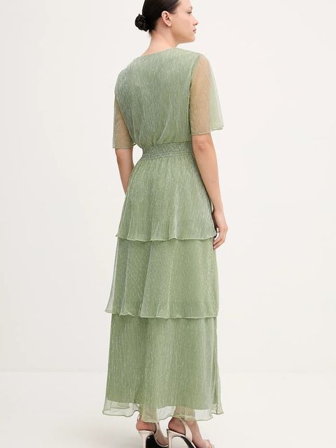 OUI sukienka kolor zielony maxi prosta 93061