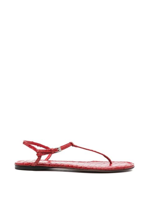 Paris Texas snake-embossed leather sandals - Red - zdjęcie produktu nr 1