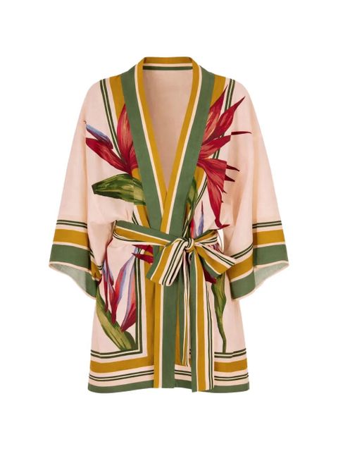 FARM Rio floral striped kimono - Neutrals - zdjęcie produktu nr 1
