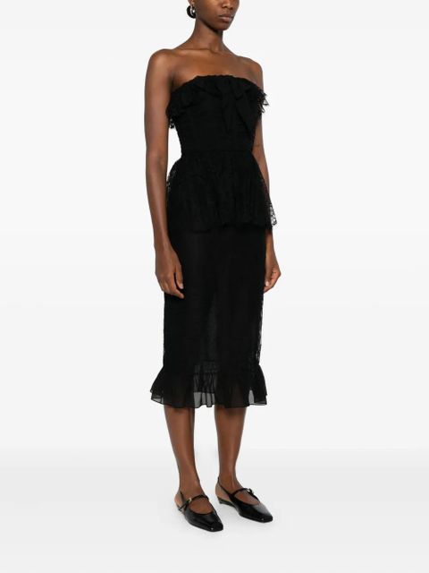 Alessandra Rich bow-lace ruffled dress - Black - zdjęcie produktu nr 2