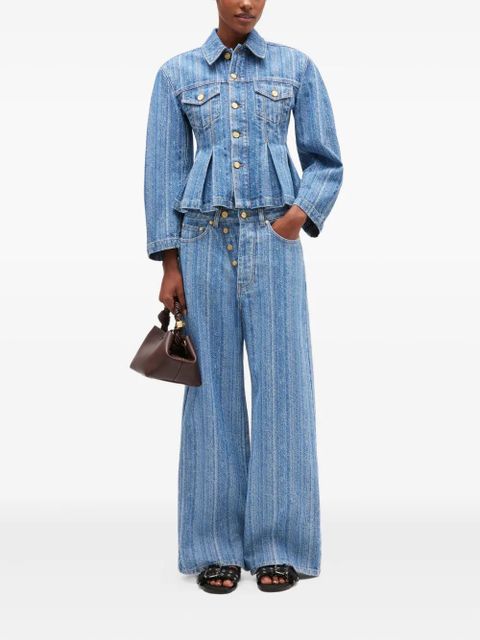 GANNI pleated denim jacket - Blue - zdjęcie produktu nr 2