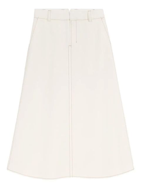 AMI Paris topstitch maxi A-line skirt - Neutrals - zdjęcie produktu nr 1