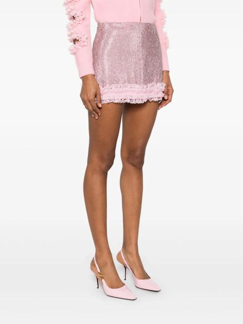 Self-Portrait crystal-embellished mini skirt - Pink - zdjęcie produktu nr 2