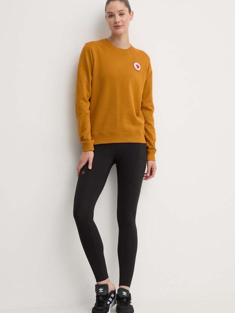 Fjallraven bluza bawełniana 1960 Logo damska kolor pomarańczowy z aplikacją