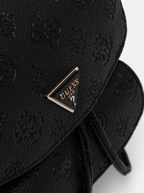Guess plecak CRESIDIA damski kolor czarny mały z aplikacją HWPD98 88310