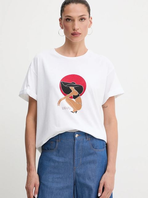 Liu Jo t-shirt damski kolor biały VA5153.JS003