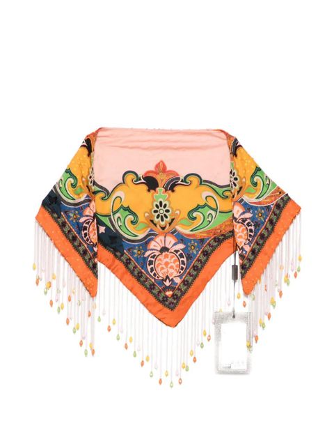 ETRO paisley-print beaded-fringe scarf - Pink - zdjęcie produktu nr 1
