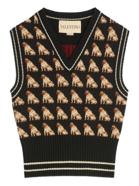 Valentino Garavani Petit Charles jacquard vest - Black - zdjęcie produktu nr 1