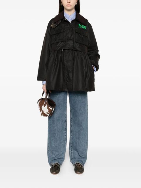 Barbour x Ganni peplum waxed coat - Brown - zdjęcie produktu nr 2