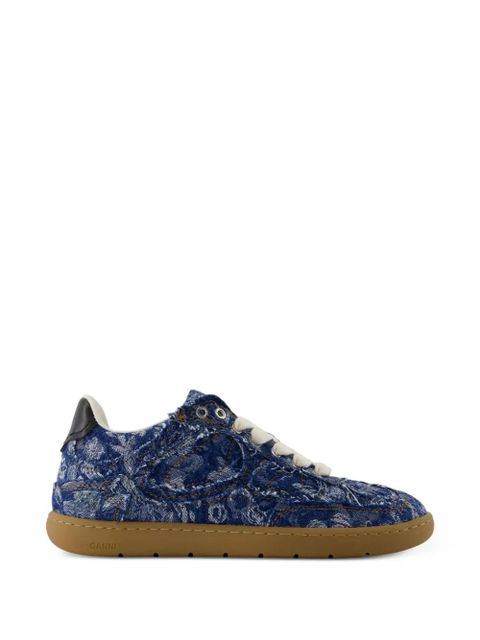 GANNI Tapestry almond-toe sneakers - Blue - zdjęcie produktu nr 1