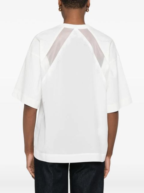 PINKO lace panel T-shirt - White