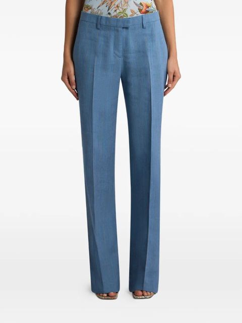 ETRO striped straight-leg trousers - Blue