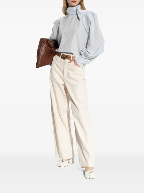 Marni embroidered wide-leg jeans - White - zdjęcie produktu nr 2