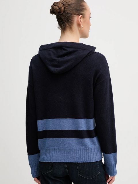 United Colors of Benetton sweter z dodatkiem wełny damski kolor granatowy lekki 102HE203V