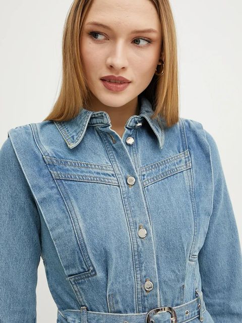 Morgan sukienka jeansowa RICOLI kolor niebieski mini prosta RICOLI - zdjęcie produktu nr 2