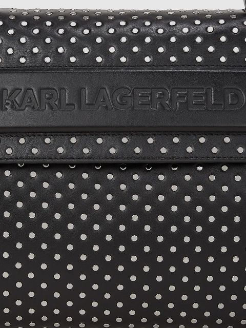 Karl Lagerfeld torebka skórzana kolor czarny A4W30086 - zdjęcie produktu nr 2