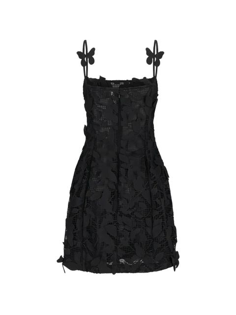 Blumarine butterfly-appliqué macramé lace dress - Black - zdjęcie produktu nr 2