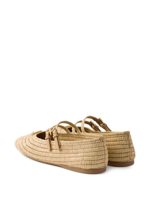 Prada woven ballerina shoes - Neutrals