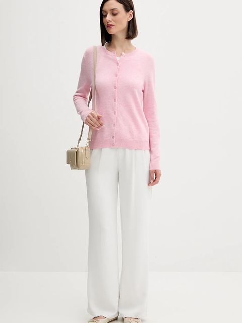 United Colors of Benetton kardigan wełniany kolor różowy lekki - zdjęcie produktu nr 2