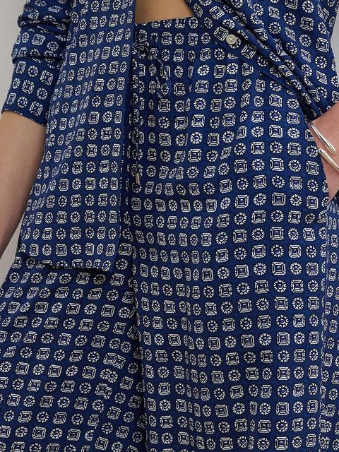 Lauren Ralph Lauren spodnie damskie kolor granatowy szerokie high waist 200970744 - zdjęcie produktu nr 2