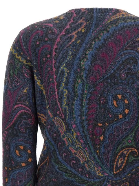 ETRO paisley-print buttoned cardigan - Blue