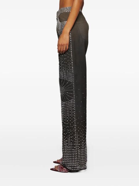 The Attico rhinestone-embellished jeans - Grey