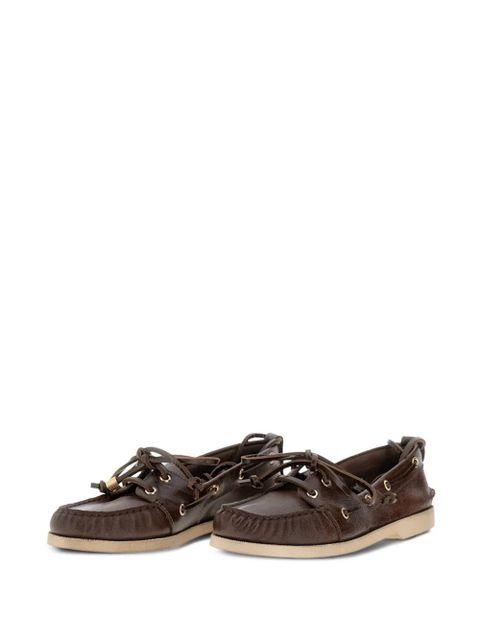 Golden Goose leather lace-up loafers - Brown