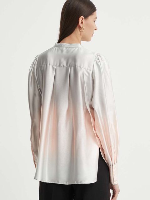 Bruuns Bazaar koszula FadingBBBlanca damska kolor beżowy regular ze stójką BBW3842