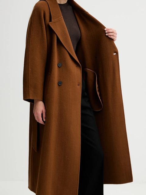 Liviana Conti płaszcz wełniany kolor brązowy F5WW69