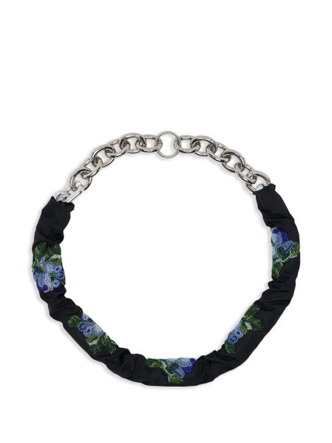 Simone Rocha floral-embroidered chain belt - Black