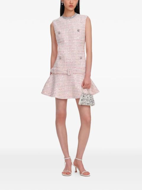 Self-Portrait sequin-embellished belted mini dress - Pink - zdjęcie produktu nr 2