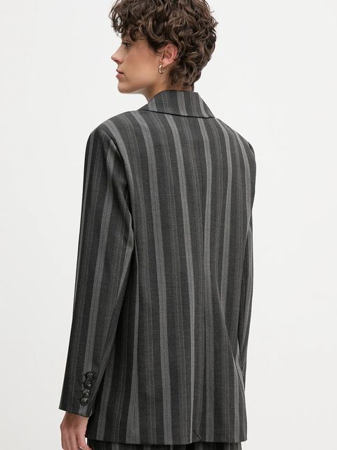 Mos Mosh marynarka ELVY kolor szary jednorzędowa wzorzysta 173870