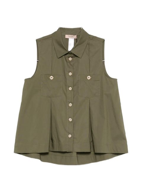 TWINSET pleated patch-pocket shirt - Green - zdjęcie produktu nr 1