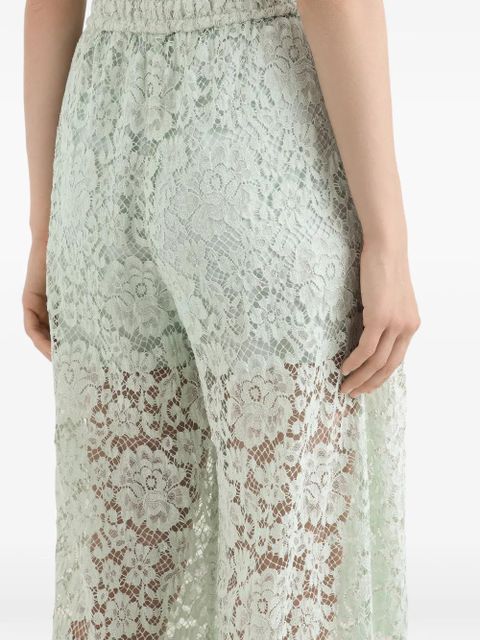 Dolce & Gabbana floral lace palazzo pants - Green