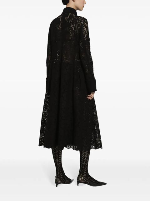 Dolce & Gabbana lace-panelling coat - Black