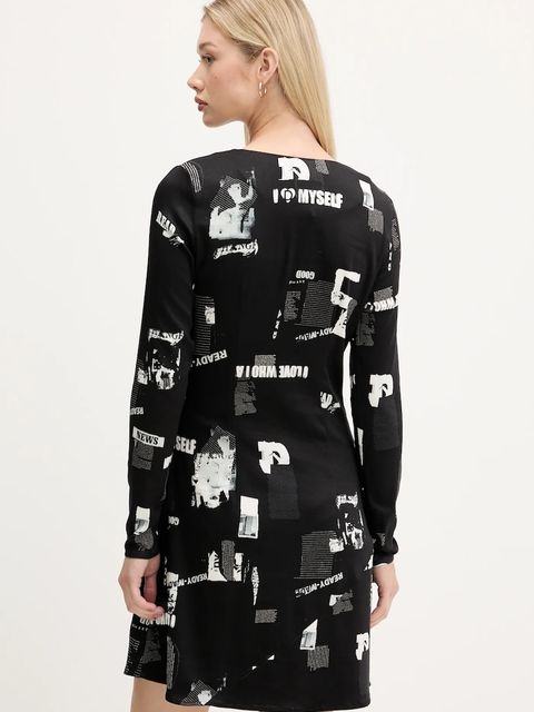 Desigual sukienka NEWSCORTO kolor czarny mini rozkloszowana 25WWVW29