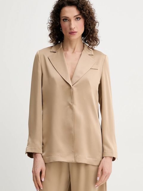 Simona Corsellini marynarka kolor beżowy jednorzędowa gładka P25CPGI00401