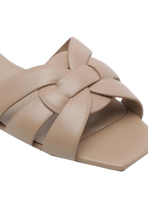 Saint Laurent Tribute woven leather sandals - Neutrals