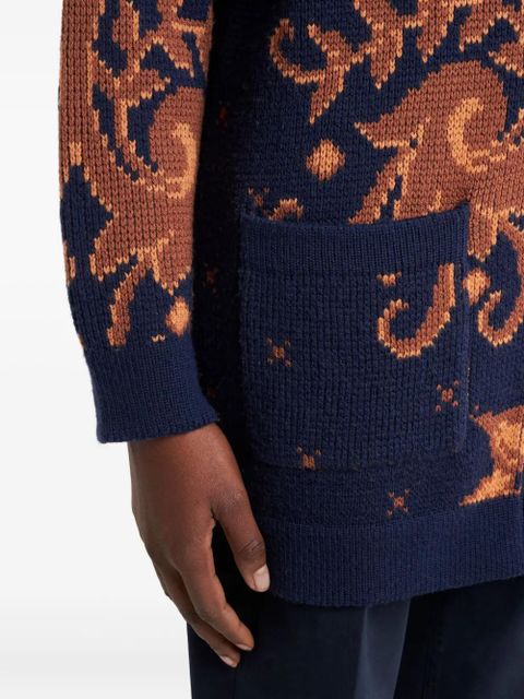 ETRO wool jacquard cardigan - Blue