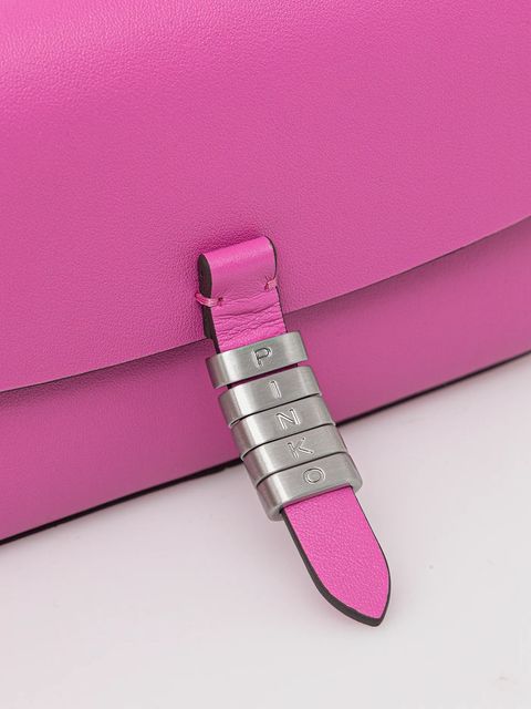 Pinko torebka skórzana kolor różowy 105349 A1ZX
