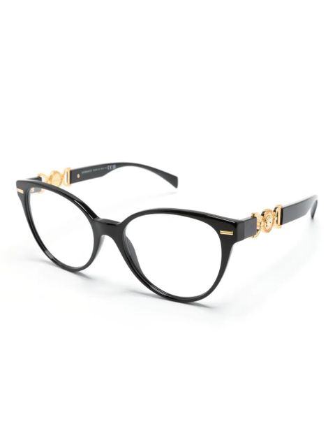 Versace Eyewear Medusa-plaque round-frame glasses - Black - zdjęcie produktu nr 2