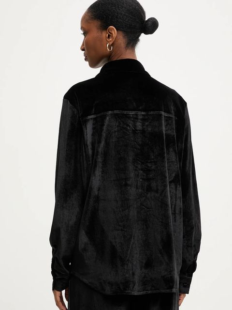 Answear.LAB koszula damska kolor czarny relaxed z kołnierzykiem klasycznym