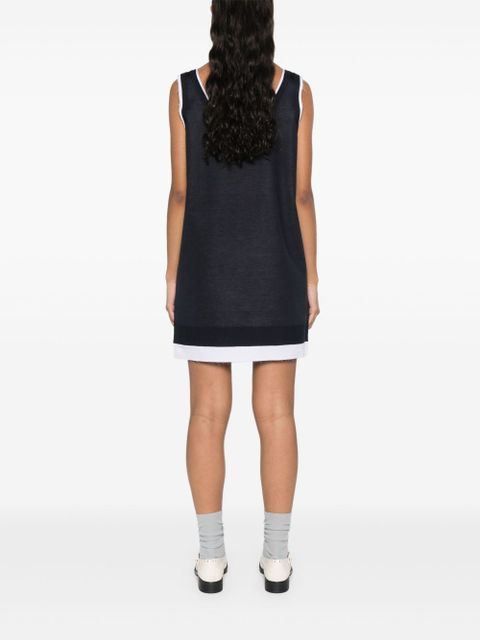 Miu Miu knitted poplin mini dress - Blue