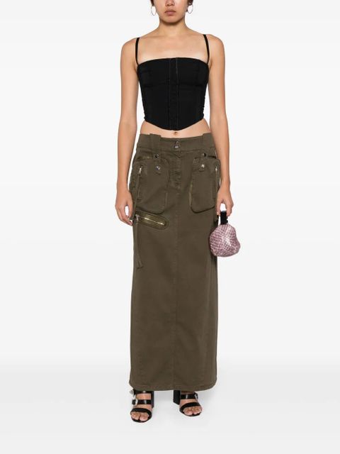 Blumarine mid-rise cotton maxi skirt - Green - zdjęcie produktu nr 2