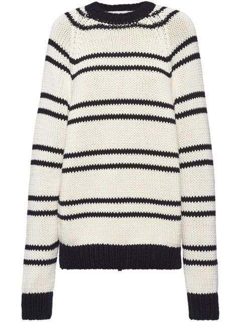 Miu Miu striped cotton jumper - White - zdjęcie produktu nr 1