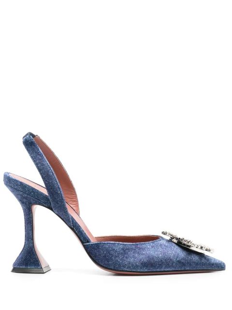 Amina Muaddi 95mm Begum slingback pumps - Blue - zdjęcie produktu nr 1