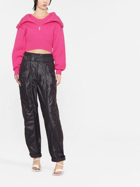 Jacquemus zip-up neck cropped jumper - Pink