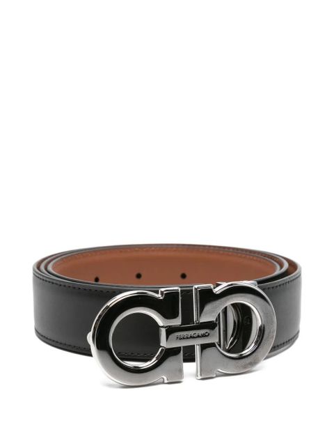 Ferragamo Gancini buckle leather belt - Black - zdjęcie produktu nr 1